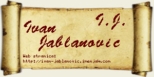 Ivan Jablanović vizit kartica